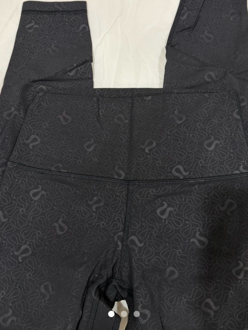 Lululemon black High-Waist Leggings with Subtle All-Over Logo Print